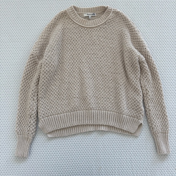 Sold 🤍Madewell French quarter pullover seed stitch sweater in oatmeal beige xs - Picture 3 of 10